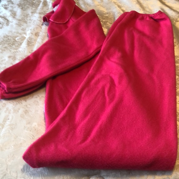 VINTAGE SEARS WOMENS SMALL FUSCIA PINK WARM FLEECE ONSIE PJ’S & SLIPPERS - #318 - Picture 5 of 9